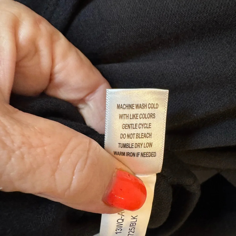 NWT Belle Du Jour Black Mock Wrap Top MEDIUM #3 - Picture 9 of 11
